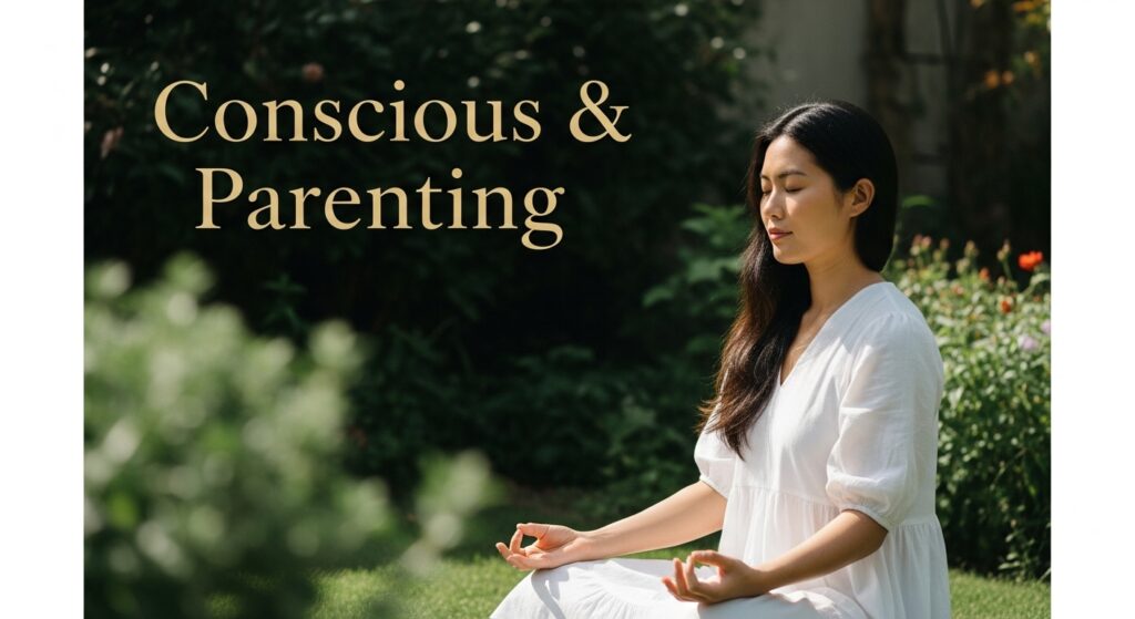 Calm young adult in a mindful setting with soft natural lighting