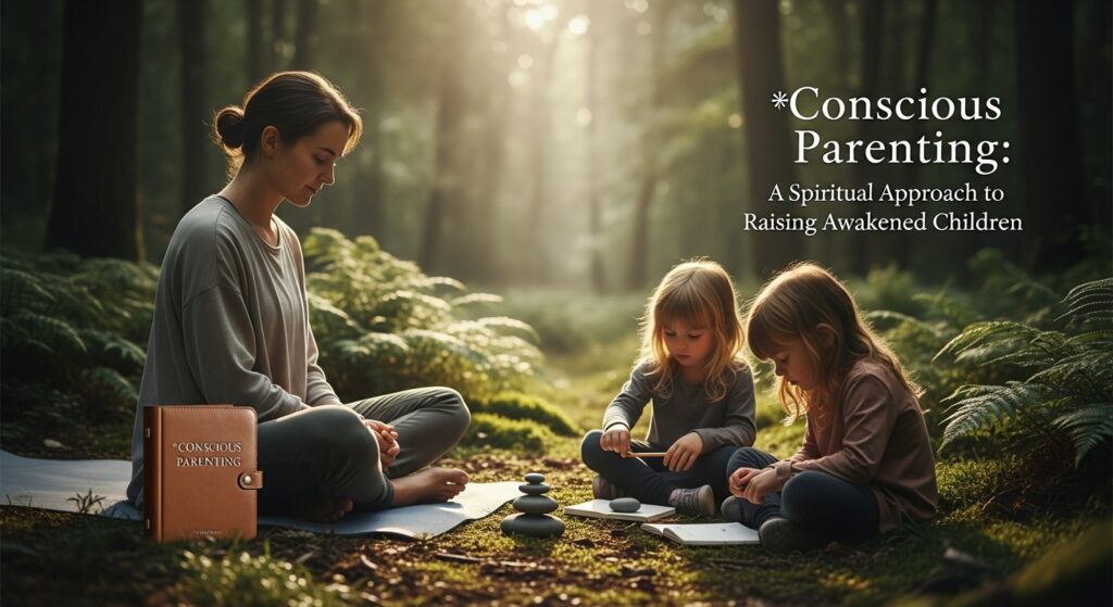 Young adult practicing mindfulness meditation in natural outdoor setting with soft lighting and muted tones