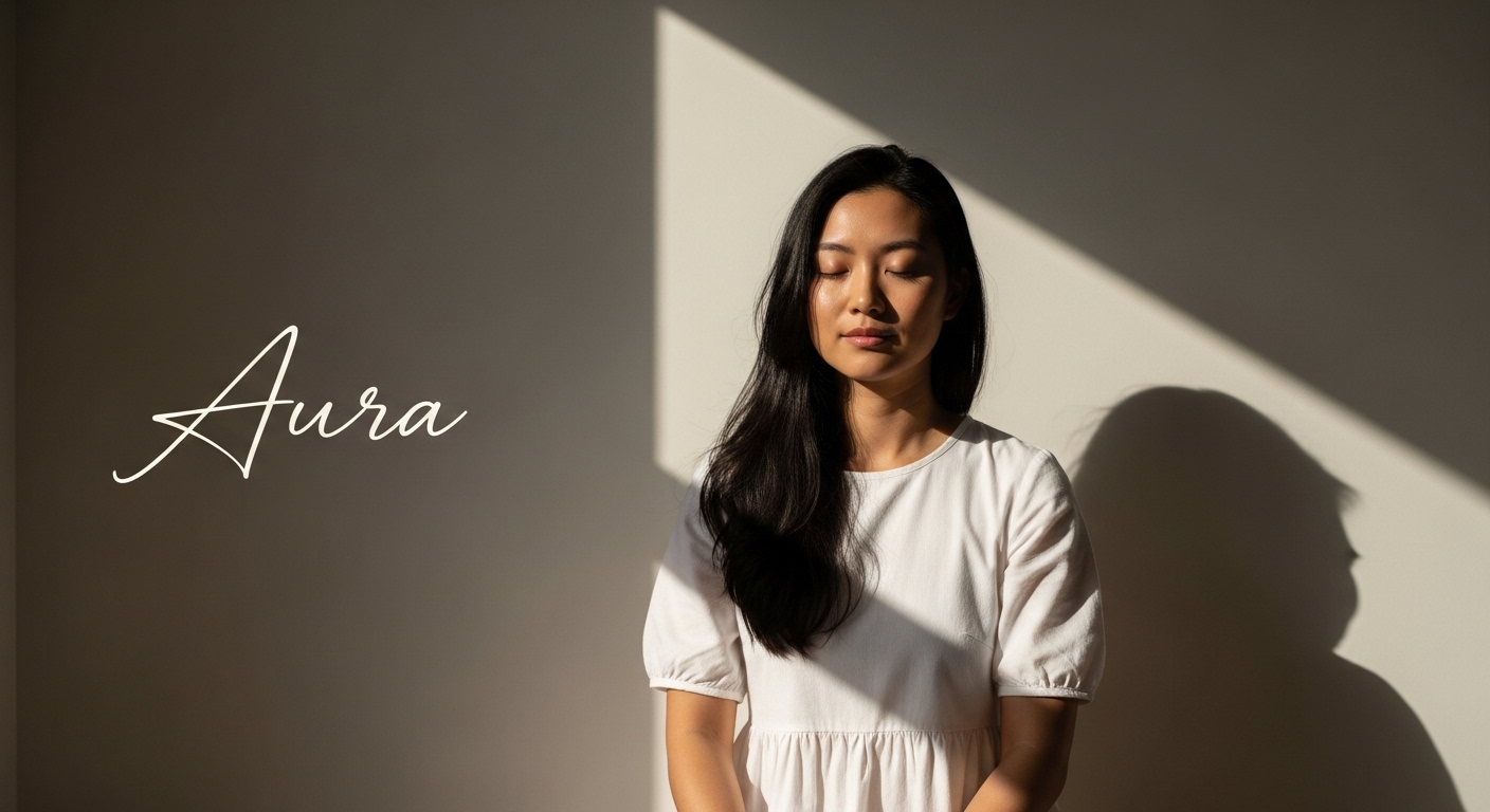 Serene mindfulness scene with cinematic lighting and minimalist elegance